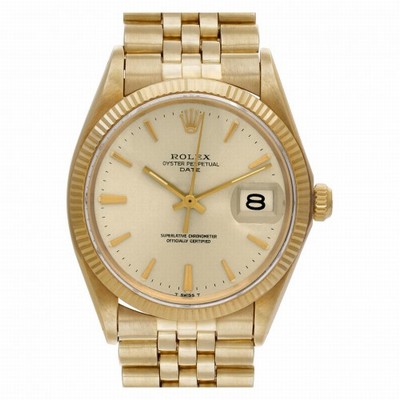 Rolex 1503 Date Automatic Unisex 14k yellow gold Replica Watches