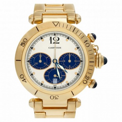 Cartier 30009 Pasha Quartz Male 18k yellow gold Replica Watches