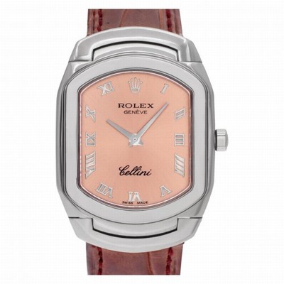 Rolex 6631 Cellini Quartz Female 18k White Gold Replica Watches