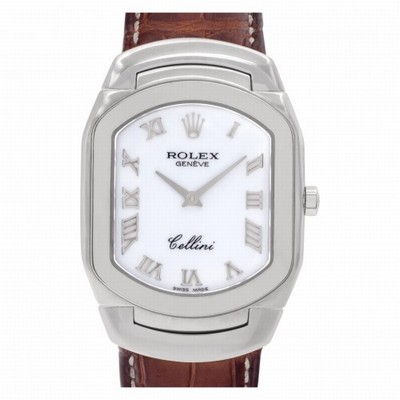 Rolex 6633 Cellini Quartz Male 18k White Gold Replica Watches