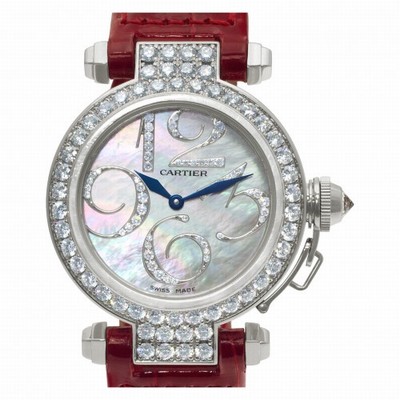 Cartier wj123221 Pasha 32 Quartz Female 18k White Gold Replica Watches