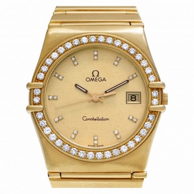 Omega 4961080 Constellation Quartz Unisex 18k yellow gold Replica Watches