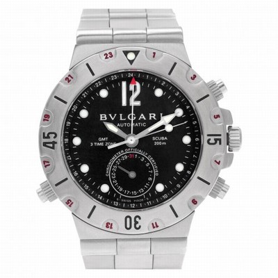 Bvlgari SD 38 S GMT Scuba Automatic Male Stainless Steel Replica Watches