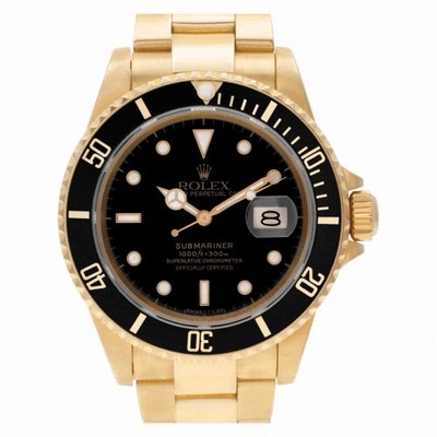 Rolex 16808 Submariner Automatic Unisex 18k yellow gold Replica Watches