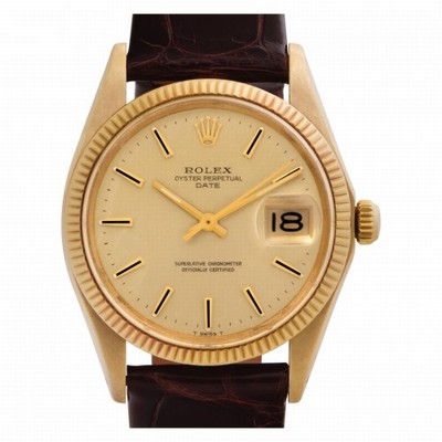 Rolex 1503 Date Automatic Unisex 18k yellow gold Replica Watches