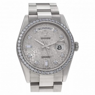 Rolex 118239 Day-Date Automatic Unisex 18k White Gold Replica Watches