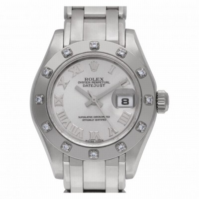 Rolex 80319 Pearlmaster Automatic Female 18k White Gold Replica Watches
