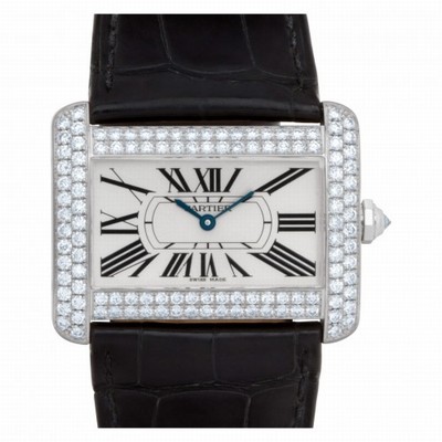 Cartier WA301370 Divan Quartz Female 18k White Gold Replica Watches