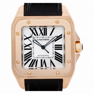 Cartier W20095Y1 Santos 100 Automatic Male 18k rose gold Replica Watches
