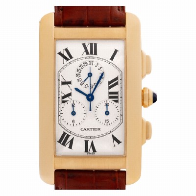 Cartier 1730 Tank Americaine Quartz Male 18k yellow gold Replica Watches