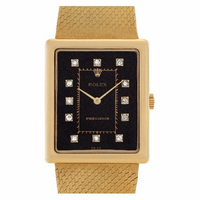Rolex 4105 Precision Manual Unisex 18k yellow gold Replica Watches