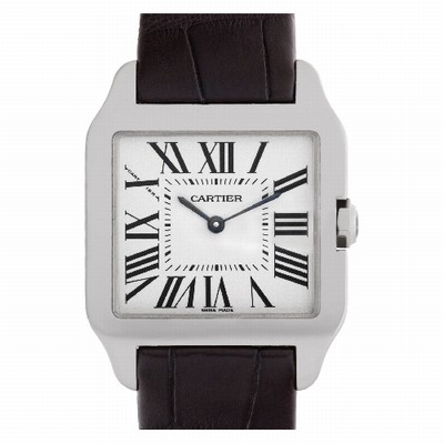 Cartier W2009451 Santos Dumont Quartz Unisex 18k White Gold Replica Watches
