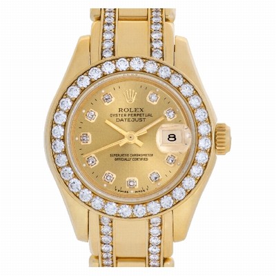 Rolex 69298 Pearlmaster Automatic Female 18k yellow gold Replica Watches
