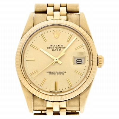 Rolex 15037 Date Automatic Unisex 14k yellow gold Replica Watches