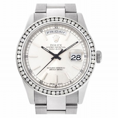 Rolex 118209 Day-Date Automatic Male 18k White Gold Replica Watches