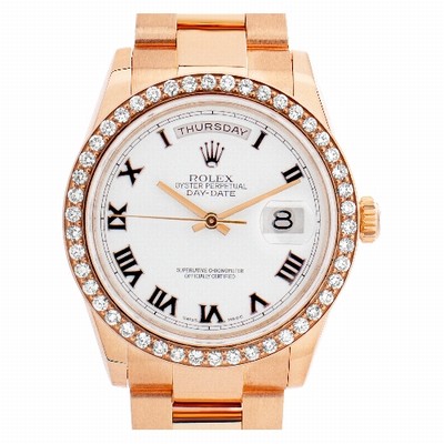 Rolex 118205 Day-Date Automatic Unisex 18k rose gold Replica Watches