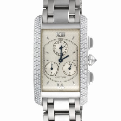 Cartier cc352173 Tank Americaine Quartz Male 18k White Gold Replica Watches