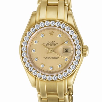 Rolex 69298 Pearlmaster Automatic Female 18k yellow gold Replica Watches