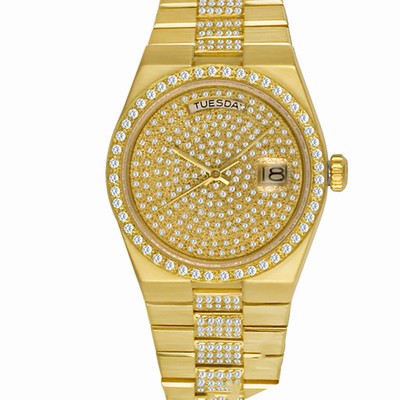 Rolex 19018 Oysterquartz Day Date Quartz Male 18k yellow gold Replica Watches