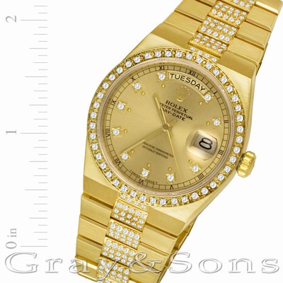 Rolex 19018 Oysterquartz Day Date Quartz Male 18k yellow gold Replica Watches