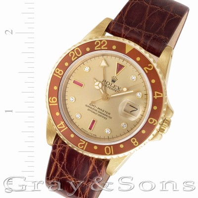 Rolex 16758 GMT-Master Automatic Male 18k yellow gold Replica Watches
