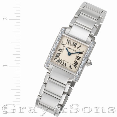Cartier WE1002S3 Tank Francaise Quartz Female 18k White Gold Replica Watches
