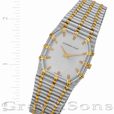 Audemars Piguet CA 56205/661 Bamboo Quartz Male 18k White Gold Replica Watches