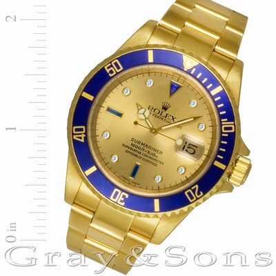 Rolex 16618 Submariner Automatic Male 18k yellow gold Replica Watches