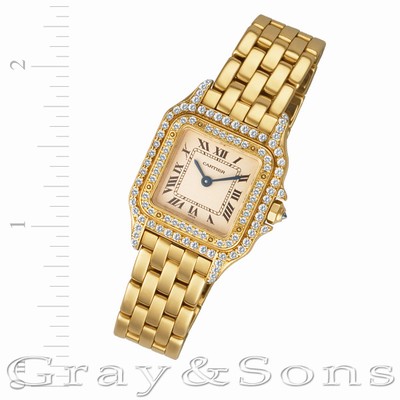 Cartier 128000 M Panthere Quartz Female 18k yellow gold Replica Watches