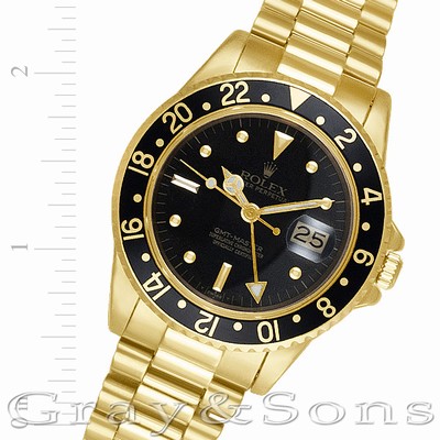 Rolex 16758 GMT-Master Automatic Male 18k yellow gold Replica Watches