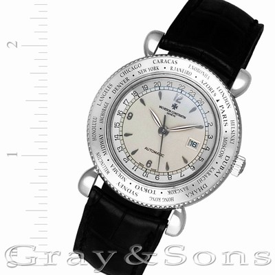 Vacheron Constantin 48250/000G World Time Automatic Male 18k White Gold Replica Watches
