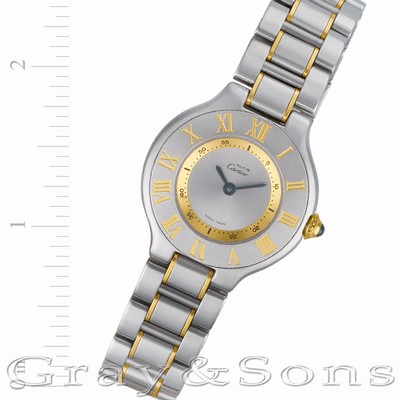 Cartier W10072R6 Must 21 Quartz Female 18k gold & Stainless Steel Replica Watches