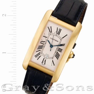 Cartier 1740 Tank American Automatic Male 18k yellow gold Replica Watches