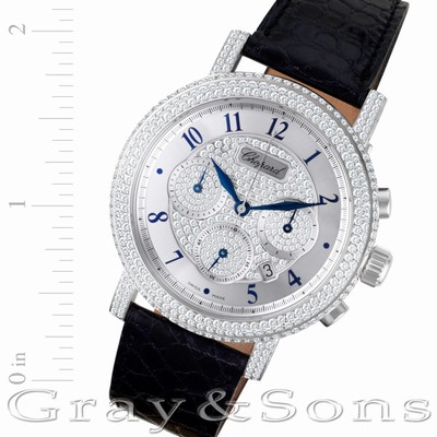 Chopard 17/1868-20 Chronograph Quartz Male 18k White Gold Replica Watches