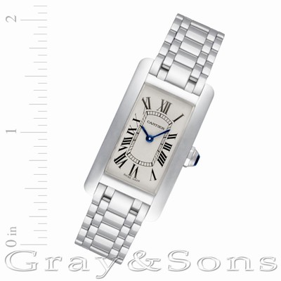 Cartier W26019L1 Americaine Tank Quartz Female 18k White Gold Replica Watches