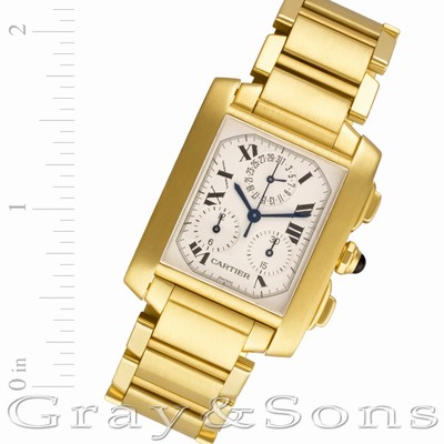 Cartier W50005R2 Tank Francaise Quartz Male 18k yellow gold Replica Watches