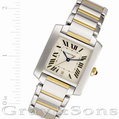 Cartier W51005Q4 Tank Francaise Automatic Male 18k gold & Stainless Steel Replica Watches