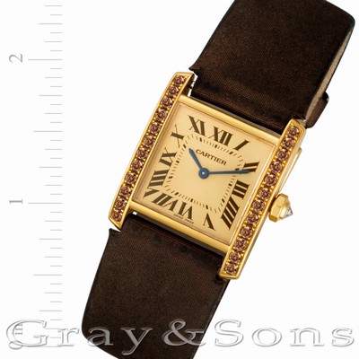 Cartier 1821 Tank Francaise Quartz Male 18k yellow gold Replica Watches