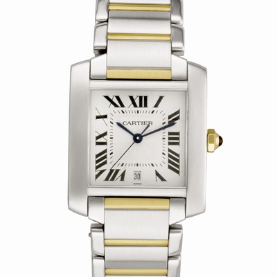 Cartier W51005Q4 Tank Francaise Automatic Male 18k gold & Stainless Steel Replica Watches
