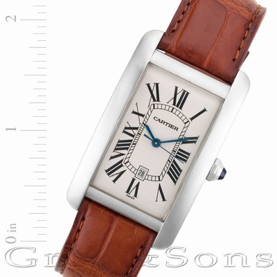 Cartier W2603256 Tank American Automatic Male 18k White Gold Replica Watches