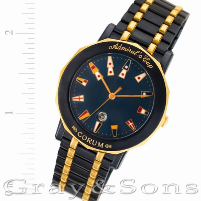 Corum 99.430.31.V585 Admirals Cup Quartz Male 18k gold & blue steel Replica Watches