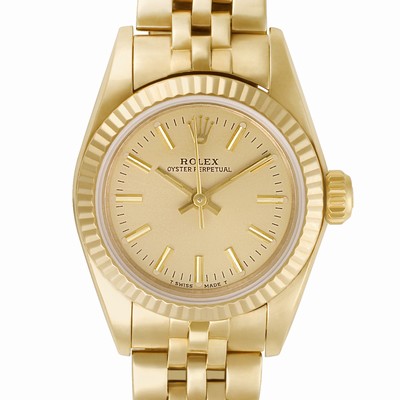 Rolex 67197 Oyster Perpetual Automatic Female 14k yellow gold Replica Watches
