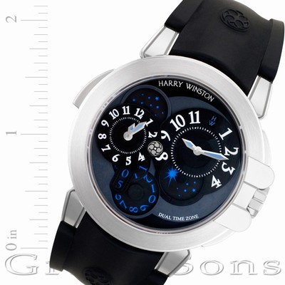 Harry Winston OCEATZWW002 Dual Time Automatic Male 18k White Gold Replica Watches