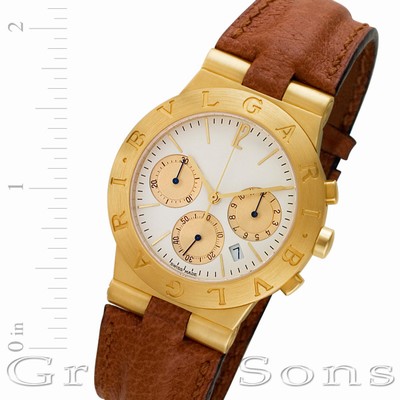 Bvlgari ch 35 g Chronograph Quartz Male 18k yellow gold Replica Watches