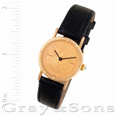 Corum Corum 2965 $5 Coin Quartz Female 18k yellow gold Replica Watches