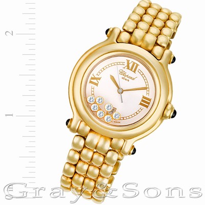 Chopard 27/6137-23 Happy Sport Quartz Female 18k yellow gold Replica Watches