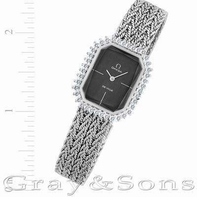 Omega Omega 4042 De Ville Manual Female 18k White Gold Replica Watches