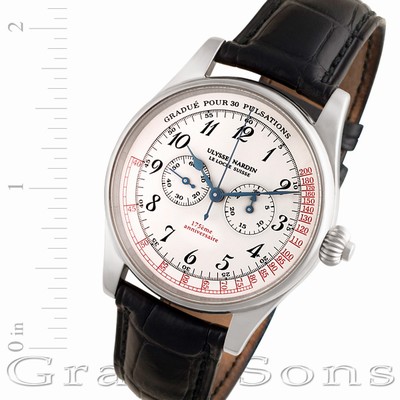 Ulysse Nardin 380-22 Pulsations 175th Manual Male 18k White Gold Replica Watches