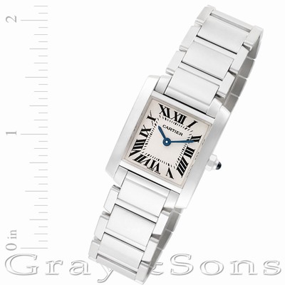 Cartier w5001253 Tank Francaise Quartz Female 18k White Gold Replica Watches