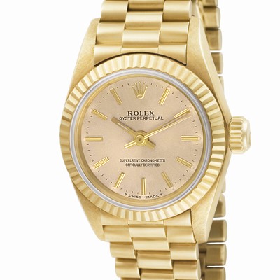 Rolex 67198 Oyster Perpetual Automatic Female 18k yellow gold Replica Watches